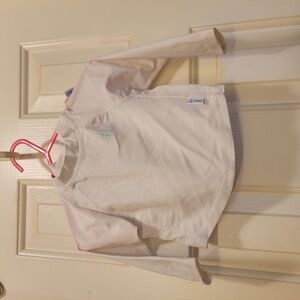 White Long Sleeve Rash Guard With Swim Diaper